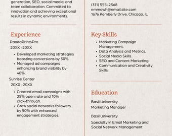 Professional Resume Template | Modern CV Design (Digital Download)