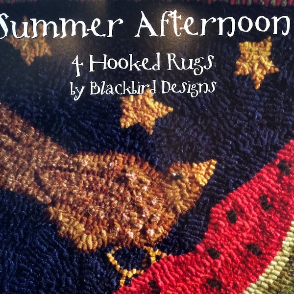 Summer Afternoon - Four Hooked Rug Patterns by Blackbird Designs - Traditional Rug Hooking