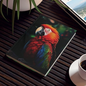 Scarlet Macaw Journal, Wildlife Notebook, Tropical Bird Diary, Colorful Parrot Planner, Nature Lover Gift, Birdwatcher Sketchbook