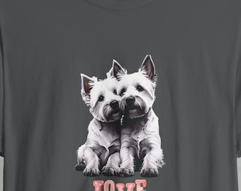 Camiseta Westie LOVE: Divertida camiseta con gráfico de West Highland Terrier, regalo para amantes de los perros