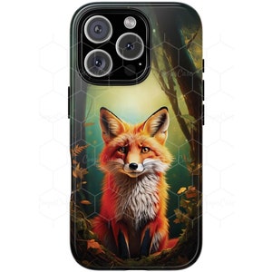 Elegant Fox Woodland Design Phone Case, Fox Lover Gift, Animal Lover Phone Cover, iPhone Case, Samsung Galaxy Case, Cute Fox Design