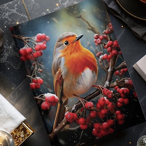 Winter Robin Journal: roodborstje, natuurkunst - feestelijk dagboek