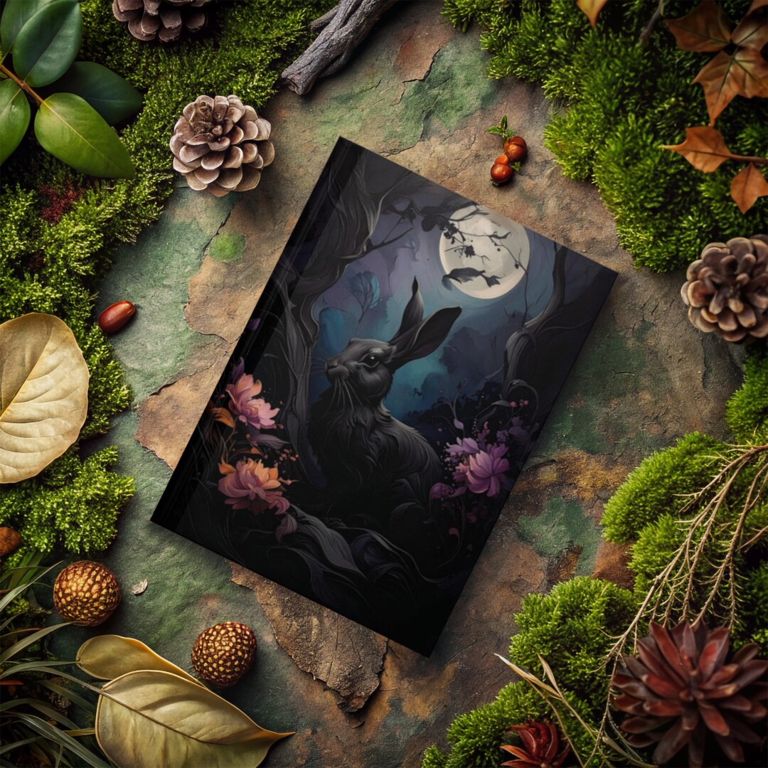 Midnight Rabbits Midnight Bunny Journal, Woodland Hare Notebook, Moonlit Bunny Diary ...