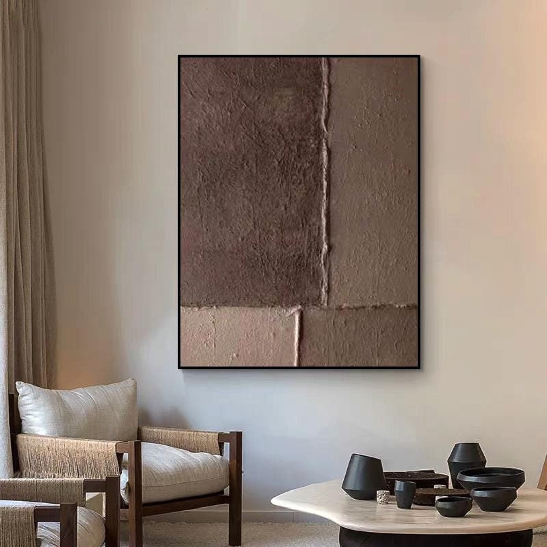 Brown Abstract Painting, Original Minimalist Art, Abstract Landscape ...