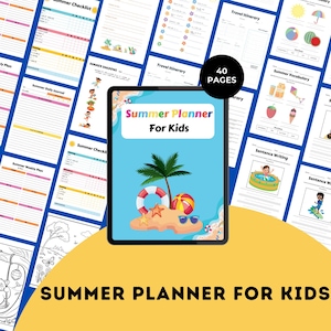Summer Planner for Kids – Printable Activity Schedule, Daily Planner, Chore Chart, Fun Summer Binder PDF