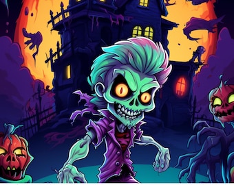 Halloween Coloring Pages: 15 Spooky Designs for Kids (Instant Download)