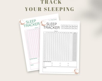 Registro mensual de sueño imprimible: Página de diario (descarga digital)