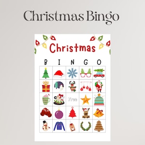 Christmas Bingo Games,10 Christmas Bingo Cards,Kids Christmas Party Game, Christmas Games,Printable Christmas bingo
