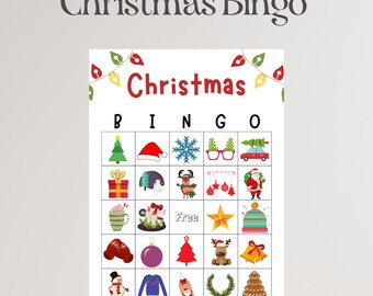 Christmas Bingo Game: 10 Printable Holiday Cards (PDF)