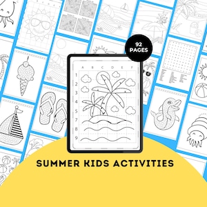 Summer Kids Activities-Summer Camp Activity-Printable Activity Bundle- Coloring Pages, Crafts for Kids, Summer Activity Book PDF