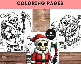 Creepy Christmas Coloring Book: 35 Spooky Holiday Designs (PDF Printable)