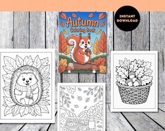 Autumn Coloring Pages: 90 Fall Activity Sheets (PDF Download 8.5x11in