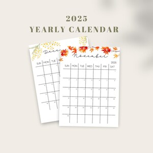 Monthly Planner 2025,2025 Calendar Printable, Monthly Calendar 2025