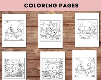 Cute Animal Coloring Pages – 53 Cozy Friends, Relaxing Activity (Printable PDF)