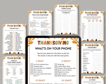 Thanksgiving Games Bundle: 27 Unique Activities (Printable)