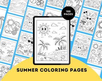 Summer Coloring Pages for Kids: 100 Printable Beach & Ice Cream Designs (PDF)