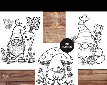 20 Kawaii Easter Gnome Coloring Pages: Printable PDF (A4, A5, US Letter)