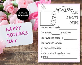 Mother's Day Printable: All About My Mum Letter (PDF)
