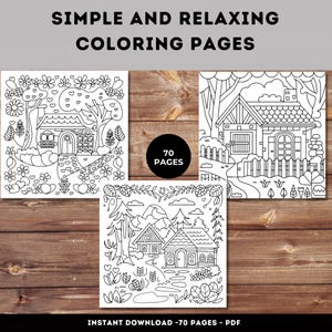 Relaxing Coloring Pages for Adults & Kids: 70 Simple Designs (PDF Download)