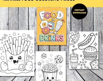 Kids Food Coloring Book: Fun Printable Activity Pages (PDF Download)