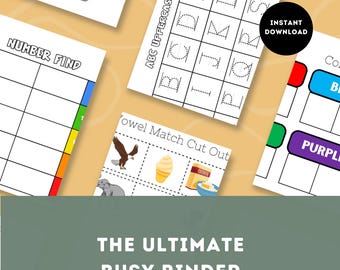 Preschool Learning Binder, Activity Worksheets, Dot-to-Dot, Alphabet (129 Pages) (Printable)