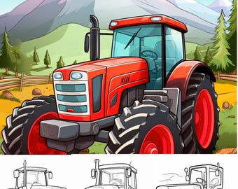 Tractor Coloring Pages for Kids: Farm Fun (Instant Download)
