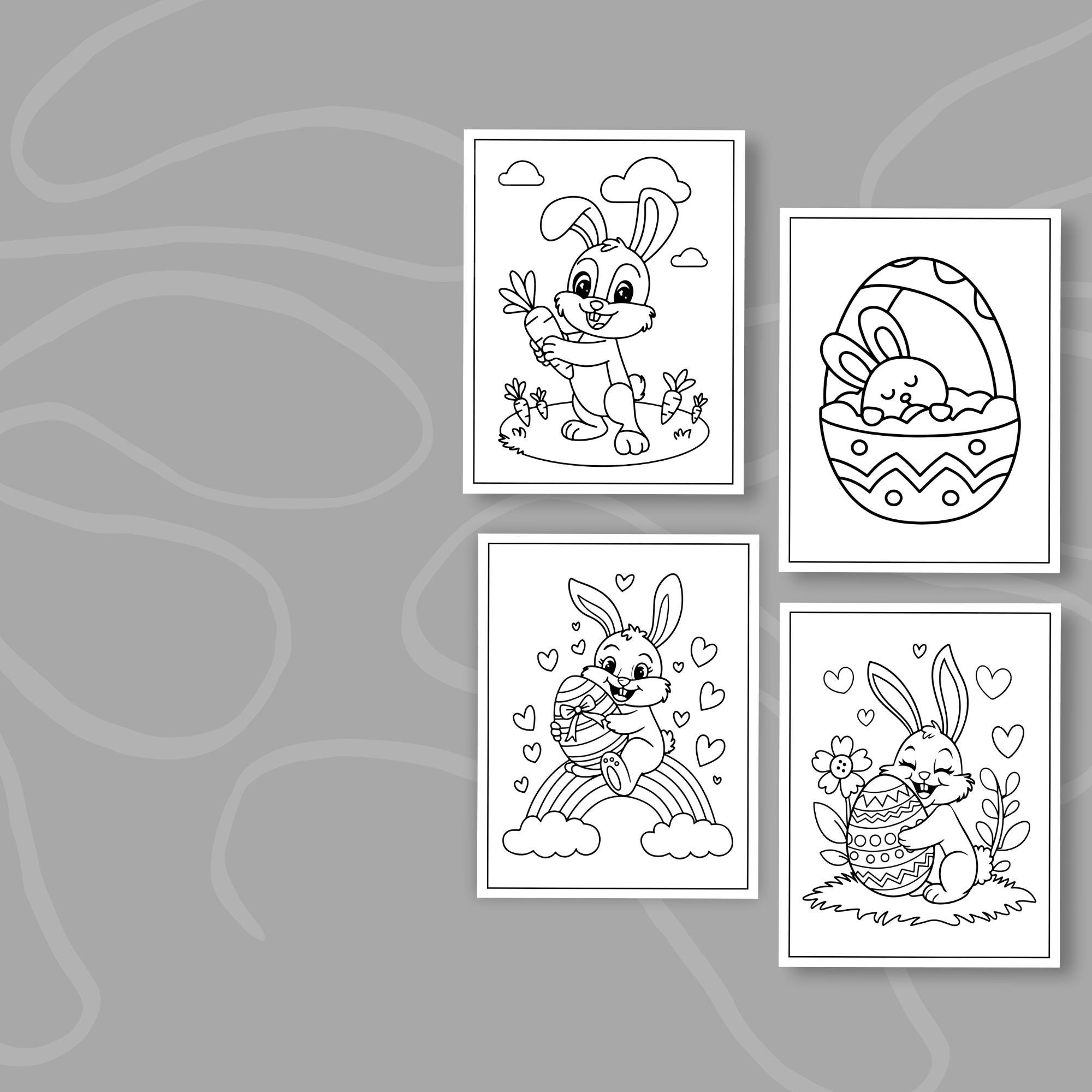 100 Easter Coloring Pages: Kids Spring Activities (digital) - Etsy