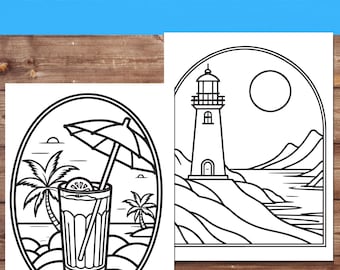 Beach Coloring Pages for Kids: Summer Fun, 25 Printable Sheets (PDF)