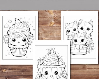 230 Kawaii Coloring Pages for Kids and Adults (Digital Download)