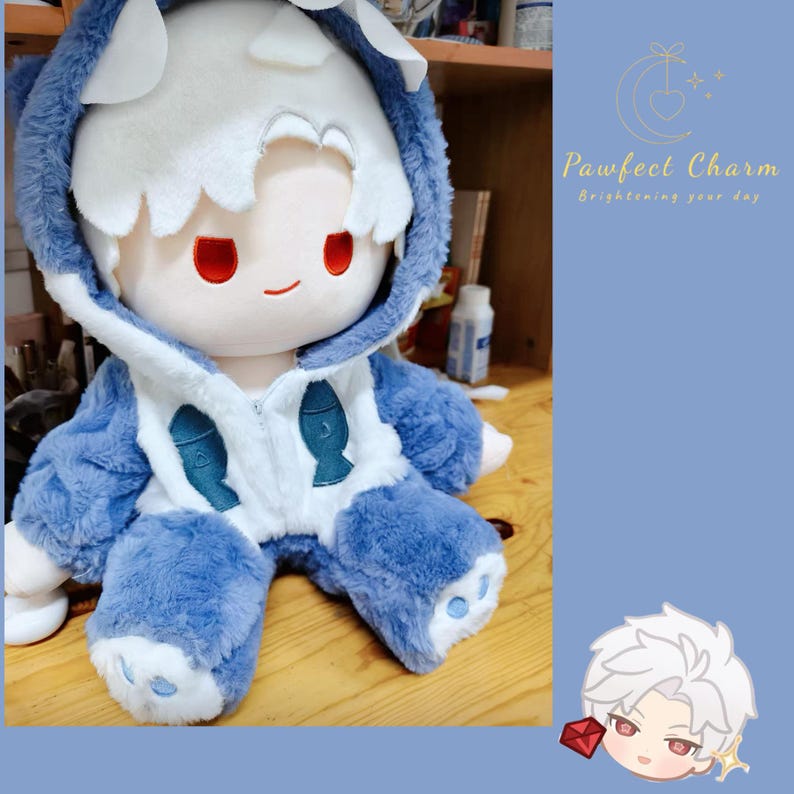 Sylus Love and Deepspace 40cm Chibi Plush Doll lads - Premium PP Cotton Filled Collectible Soft Toy with Removable Clothes image 3
