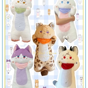 Love&Deepspace geïnspireerd pluche kussen van 80 cm met sjaal, in de stijl van een vriendje. Kawaii gaming merchandise, woondecoratie. Met Xavier, Zayne, Rafayel, Sylus en Caleb. afbeelding 13