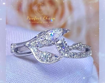 Rafayel Coiled Devotion Love&Deepspace Engagement Ring 1:1 Replica |925S Silver Moissanite D color/Aquamarine VVS1 clarity 3EX cut