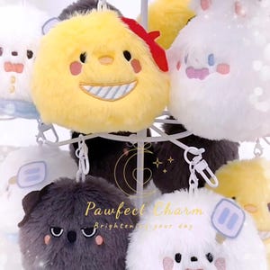 Love & Deepspace Plush Charms - Xavier/Zayne/Rafayel/Sylus -  Bunbun/HappySnowman/ArtsyBird/GrumpyCrow |Anime Keychain with Free Metal Ring