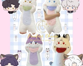 Love&Deepspace Inspired 80cm Boyfriend Plush Pillow Cuddle Pillow with Scarf Kawaii Gaming Merch Home Decor\Xavier,Zayne,Rafayel,Sylus,Caleb