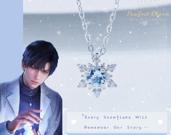 Zayne Love and Deepspace | His Gift - Elegant Snowflake Necklace with Natural Aquamarine