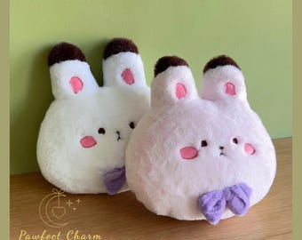Xavier Bunbun Love and Deepspace Plush Pillow, Fluffy Round Bunny Cushion, Decorative Throw
