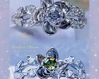 Zayne Eternal Lifebind Love and Deepspace Engagement Ring 1:1 Replica |925 Silver Lab-grown Chrysoberyl/ Moissanite D color VVS1 3EX cut