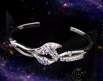 Rafayel Coiled Devotion Inspired Bangle Love and Deepspace |Moissanite Jewelry - D color VVS1 3EX cut -  999 Silver Proposal Gift for Her