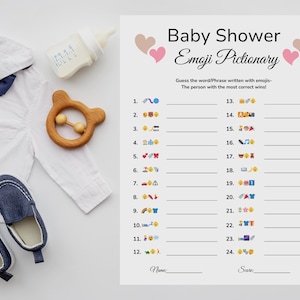 Baby Shower Emoji Pictionary Game, Baby Pictionary Game, Guess The Emoji, Nursery Rhymes Emoji, Emoji Guessing Game, Answer Key, Printable