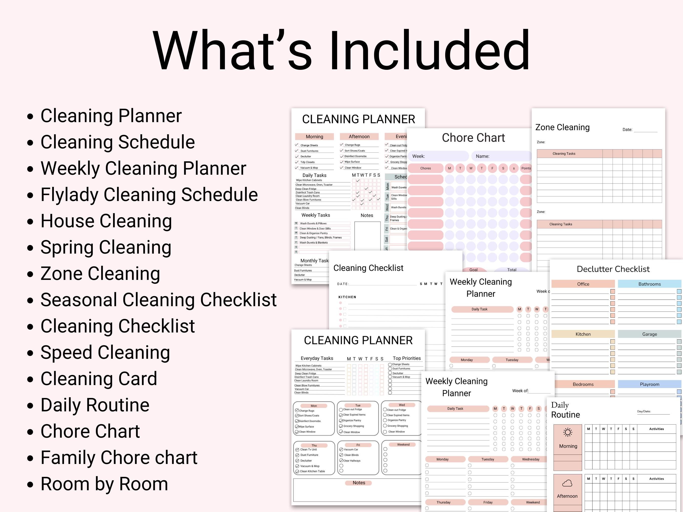 ADHD Cleaning Schedule Planner, Adhd Cleaning Bundle, Adhd House ...