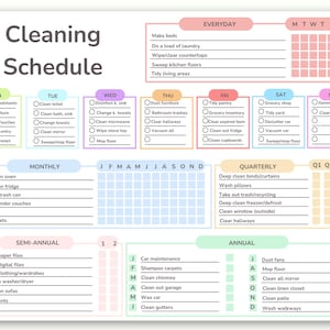 ADHD Cleaning List, Weekly Cleaning Plan, Home Clean Routine, Deep Cleaning List, Yearly Cleaning, House Chore List, Fly lady Cleaning, PDF