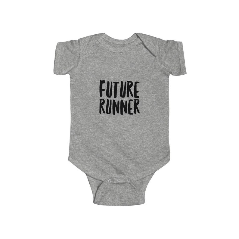 FUTURE RUNNER BABY New mom gift New dad Baby clothes Baby shower Funny baby clothes for Marathon runner mom Infant Rip Snap Tee
