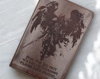 Personalized ESV Study Bible: Engraved Michael the Archangel, Brown Leatherlike, Personal Size