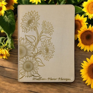 Sunflower Bible | Personalized CSB She Reads Truth | Laser Engraved Christian Gift for Women | Custom Study Bible