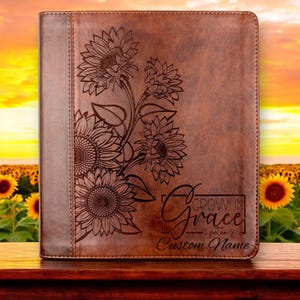 Biblia ESV Girasol Personalizada / Biblia ESV para Diario y Apuntes Grabada con Láser / Regalo de Bautismo para Mujeres / Regalo Cristiano
