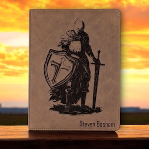 Personalized KJV Bible: Engraved Armor of God Warrior, Wide Margins, Brown Leatherlike