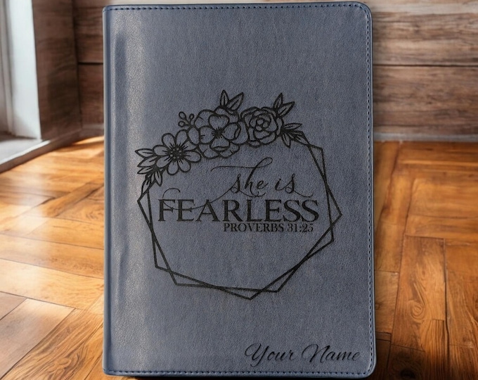She is Fearless Personalized Bible | Custom Engraved CSB She Reads Truth | Ideal Baptism & Study Gift | Faith-Inspired Keepsake