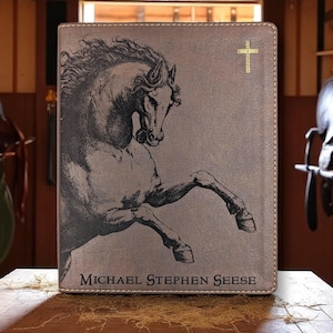 Personalized NIV Journal Bible: Engraved Horse & Verse Options on Back, Lined Wide Margins
