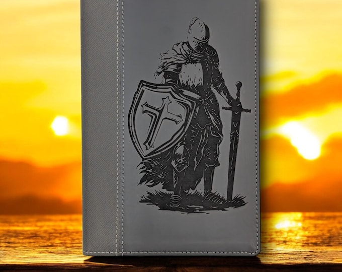 Armor of God Knight Personalized NIV Large Print Bible with Custom Name | Custom Engraved Bible | Unique Religious Keepsake Gift