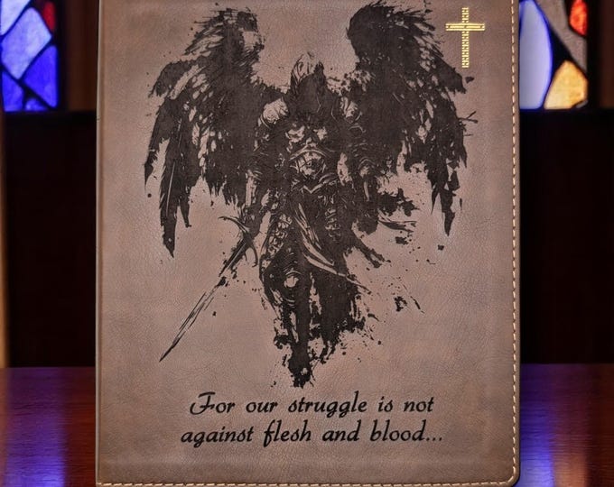 Personalized NIV Journaling Bible with Michael the Archangel | Custom Name Engraved Study Bible | Baptism Gift | Christian Personalized Gift